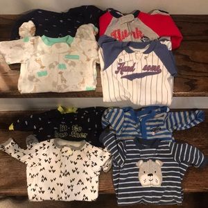 Lot of 14 newborn boys pajamas
